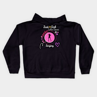 Just a Girl who Loves Singing Kids Hoodie